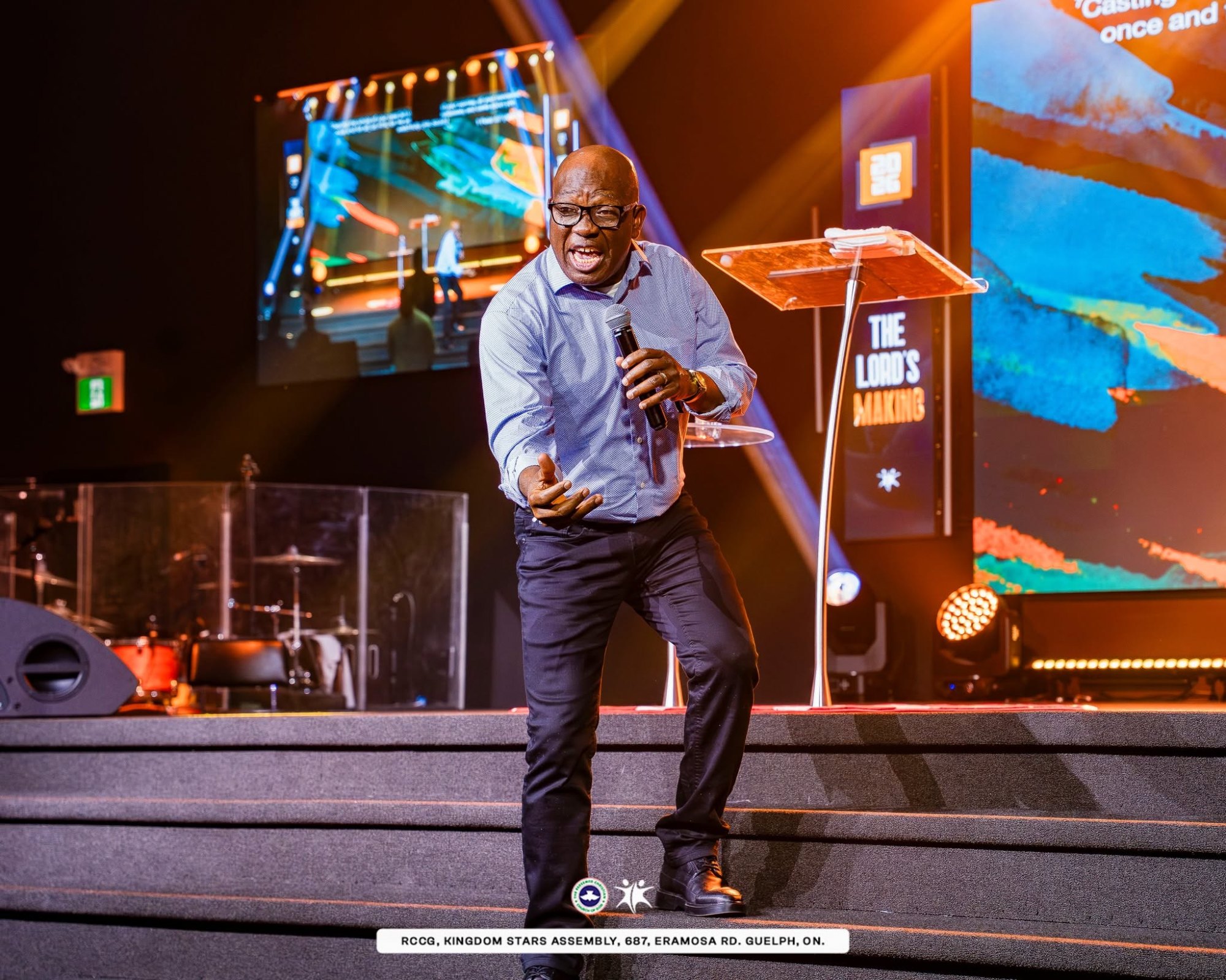 Pastor David Adeosun Ministering passionately on the altar